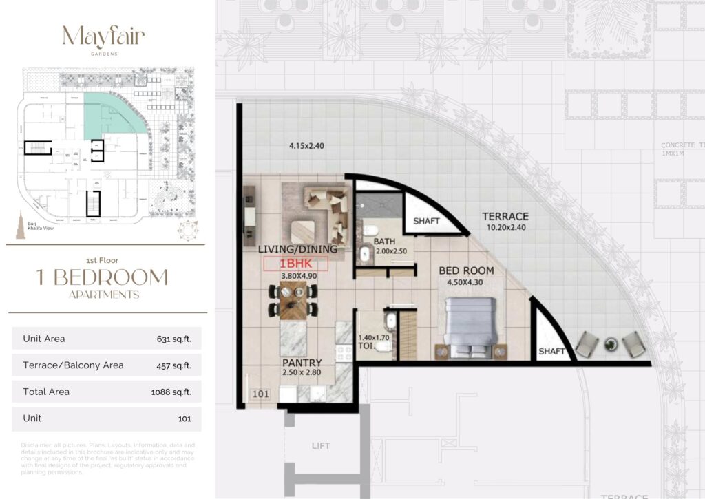 Mayfair Gardens - Floorplans - 1 Bedroom