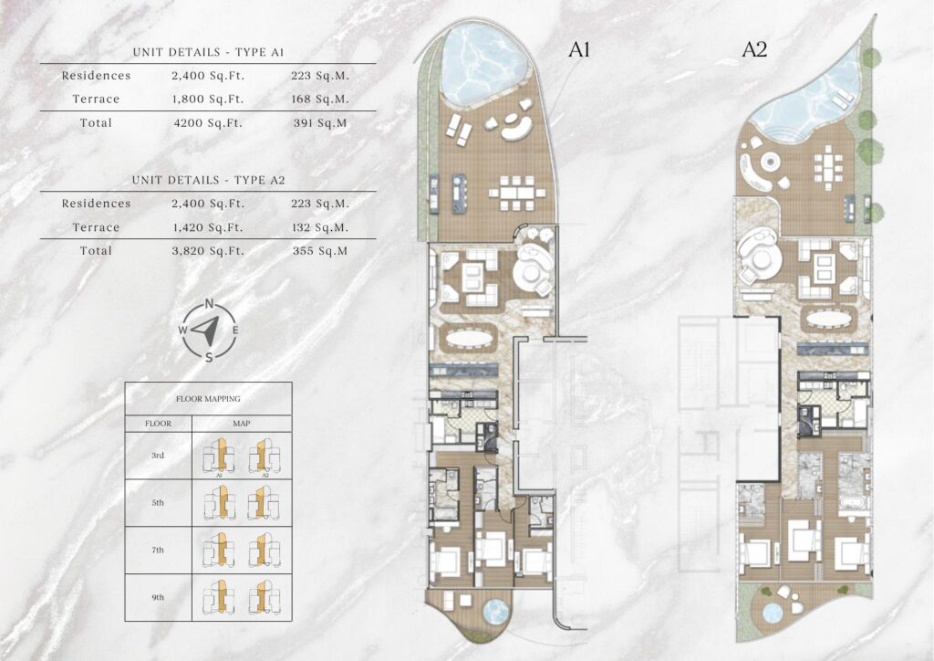 One Crescent - Floorplans - 3 Bedroom Penthouse Villa Type A