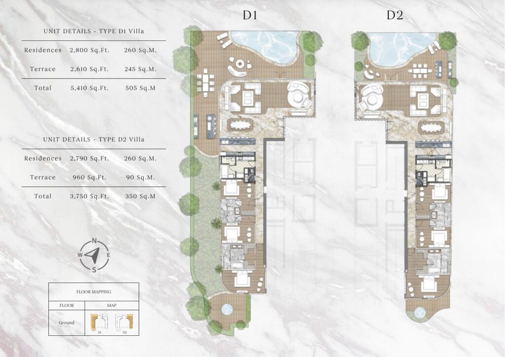 One Crescent - Floorplans - 3 Bedroom Penthouse Villa Type D