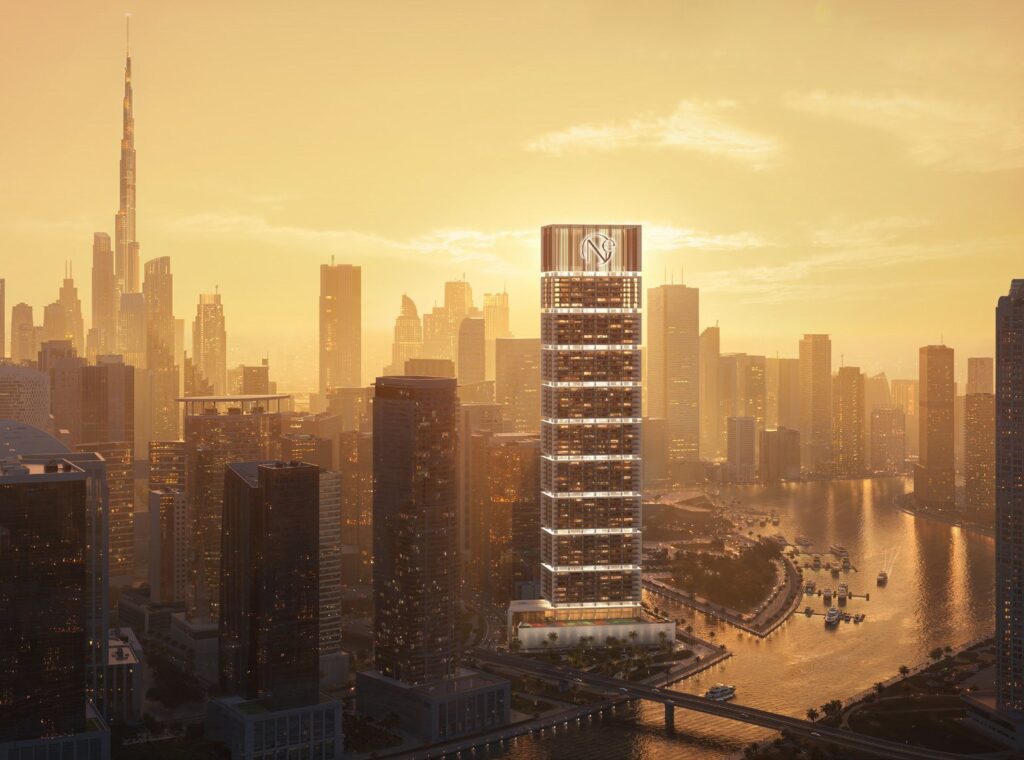 One by Binghatti in the golden Downtown skyline at sunset, Business Bay