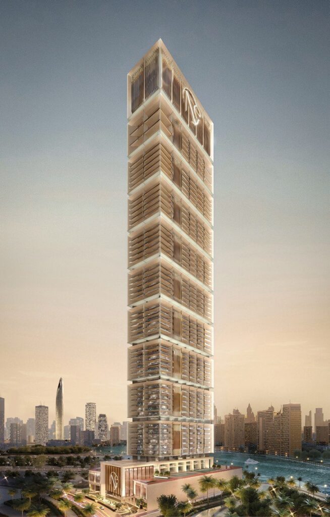 Full height view of the One by Binghatti tower, Business Bay