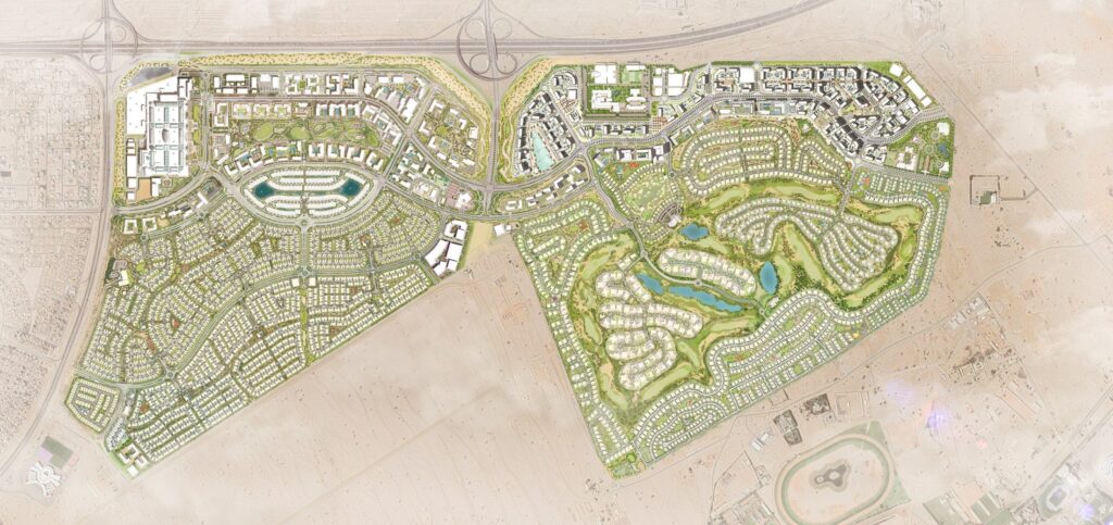 Master plan of Dubai Hills Estate showing the Palace Residences Hillside location