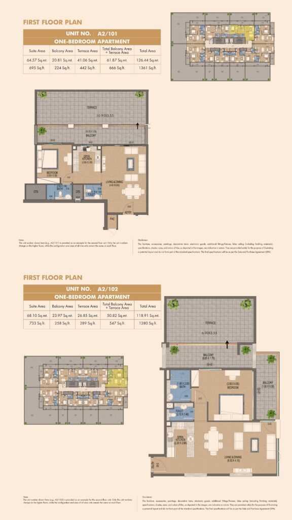 Purvanchal Triana Residences 1 bedroom apartment floor plan, layout 1 of 4, Al Wasl, Dubai
