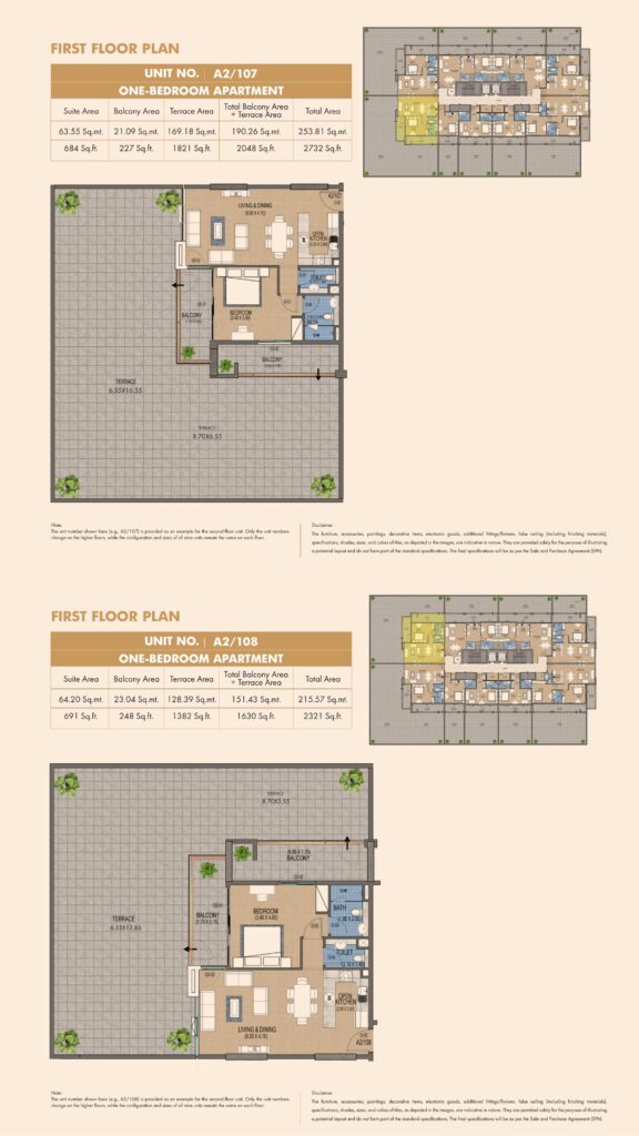 Purvanchal Triana Residences 1 bedroom apartment floor plan, layout 2 of 4, Al Wasl, Dubai