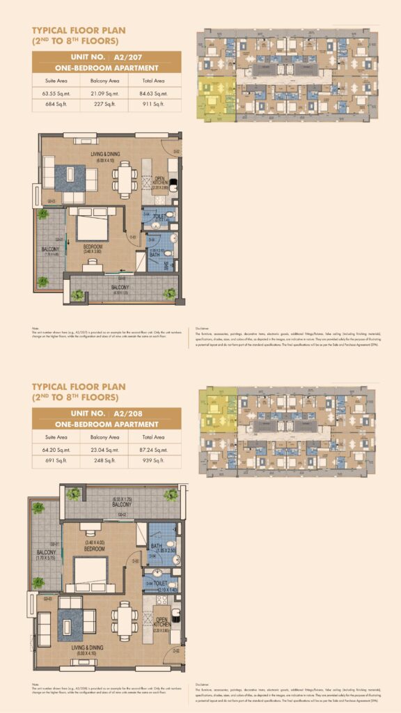 Purvanchal Triana Residences 1 bedroom apartment floor plan, layout 4 of 4, Al Wasl, Dubai