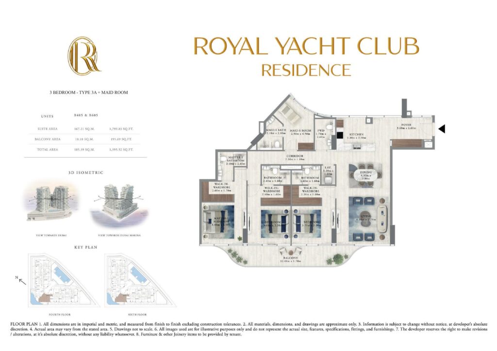 Royal Yacht Club Residence - Floorplan - 3 Bedroom Type 3A