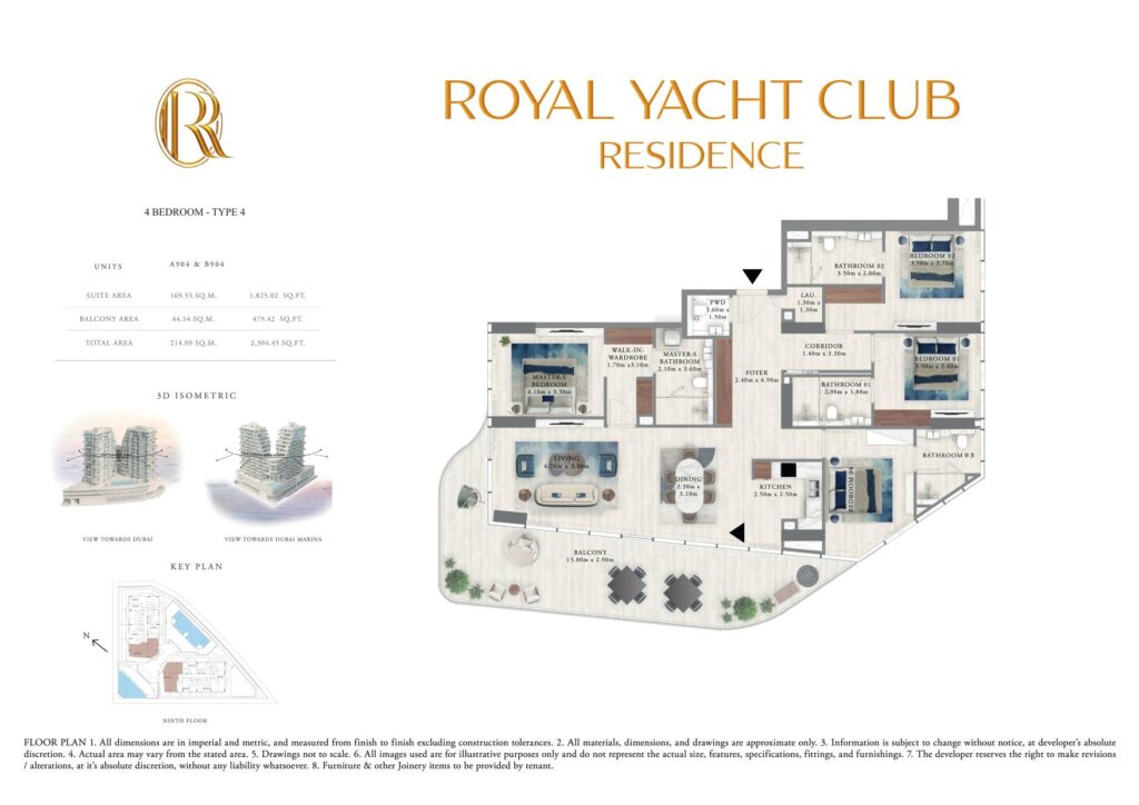 Royal Yacht Club Residence - Floorplan - 4 Bedroom Type 4