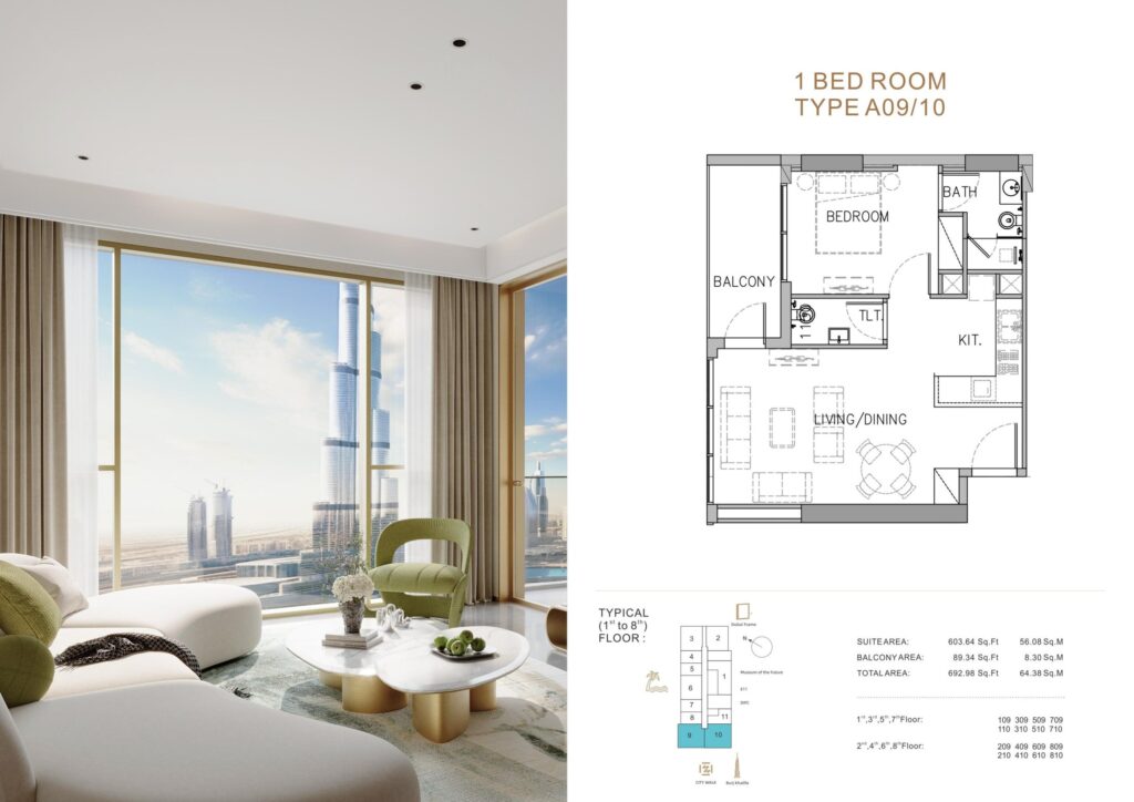 Stamn Yuni studio and 1 bedroom floor plans, sheet 3 of 4, Al Wasl, Dubai