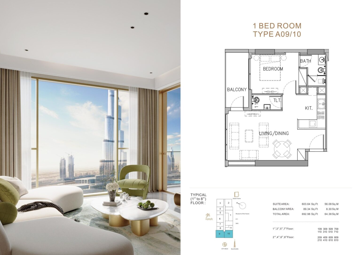 Stamn Yuni studio and 1 bedroom floor plans, sheet 3 of 4, Al Wasl, Dubai