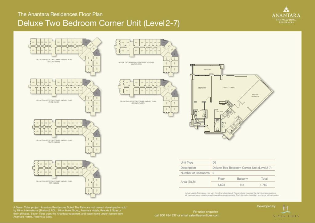 The Anantara Residences - Floorplans - 2 Bedroom Corner