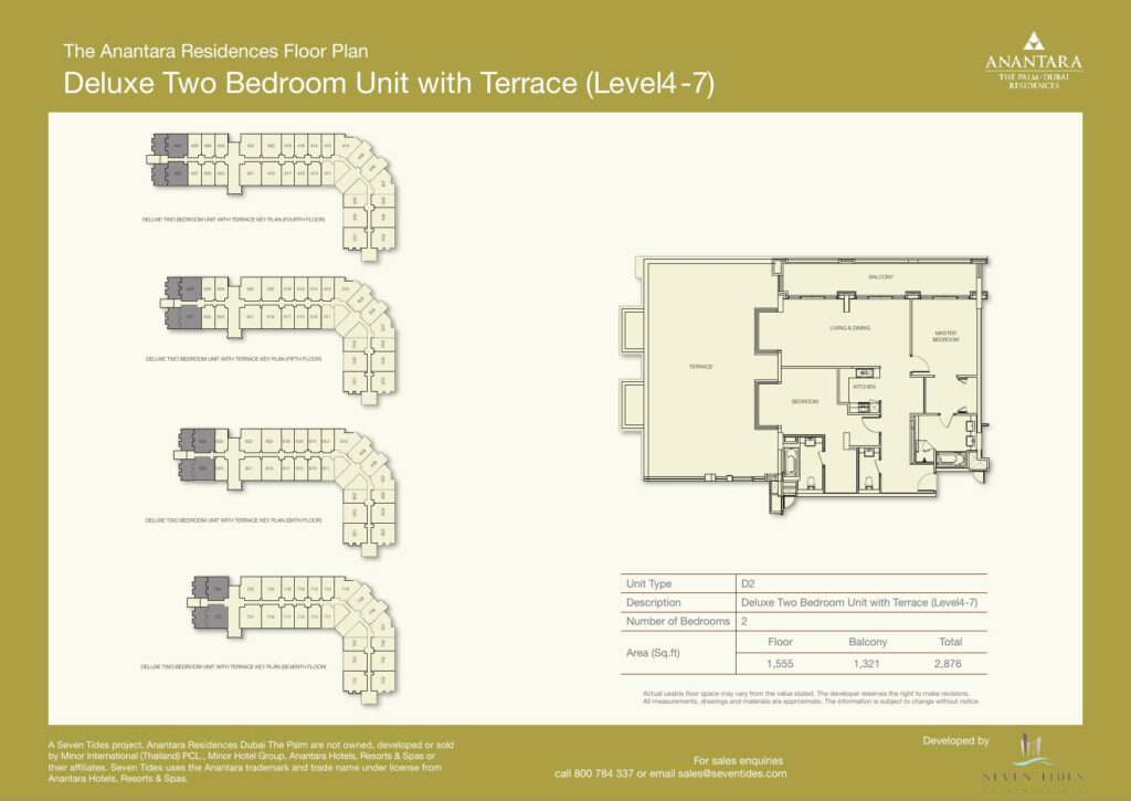 The Anantara Residences - Floorplans - 2 Bedroom Terrace