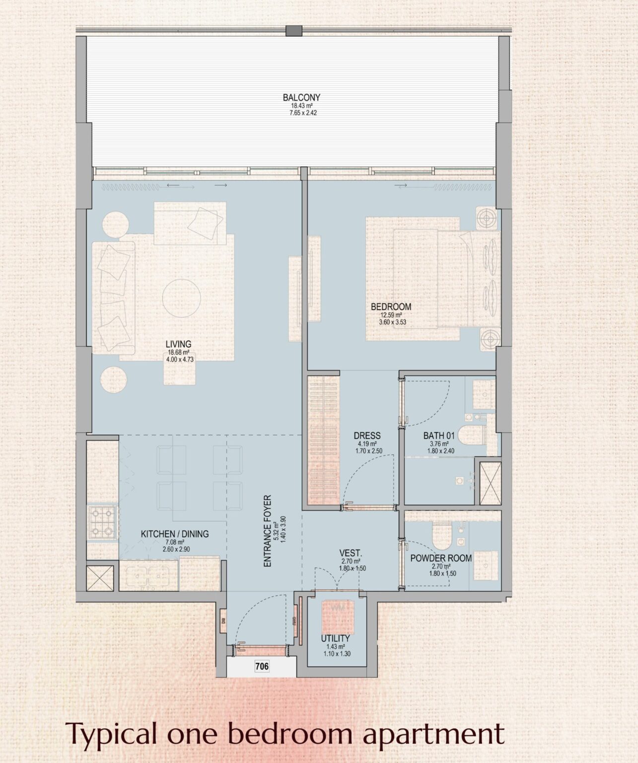 The Grandala 1 bedroom apartment floor plan, Al Wasl, Dubai