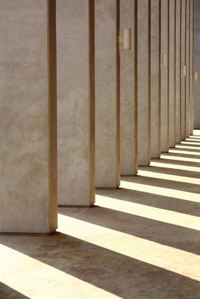 Lit stone staircase in the entrance at The Ritz Carlton Residences, Business Bay