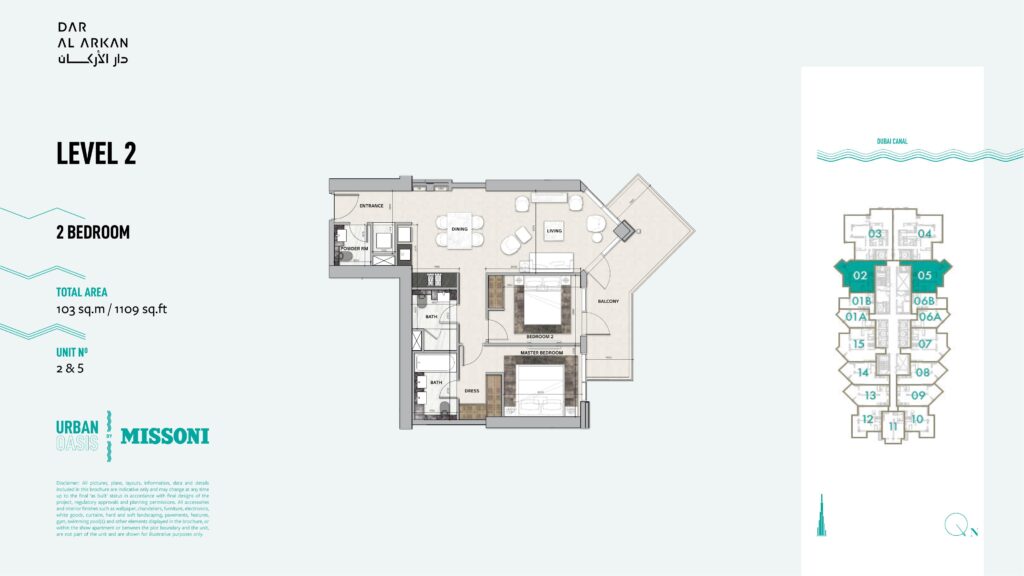 Urban Oasis by Missoni - Floorplans - 2 Bedroom