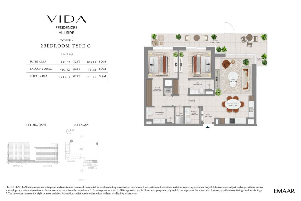 Vida Residences Hillside - Floorplans - 2 Bedroom-107