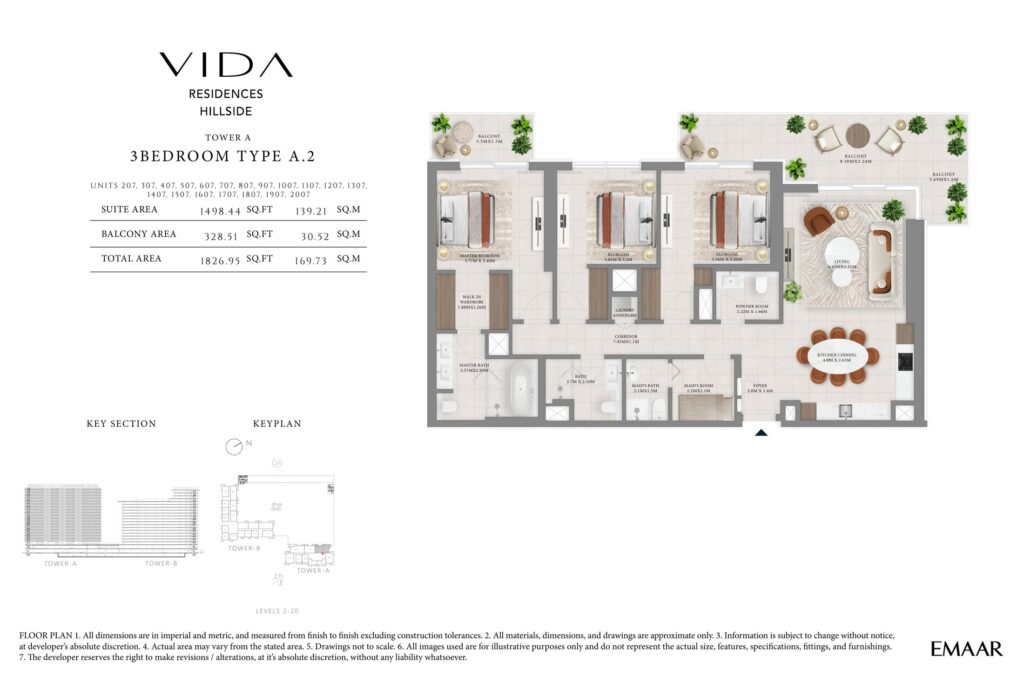 Vida Residences Hillside - Floorplans - 3 Bedroom (1)