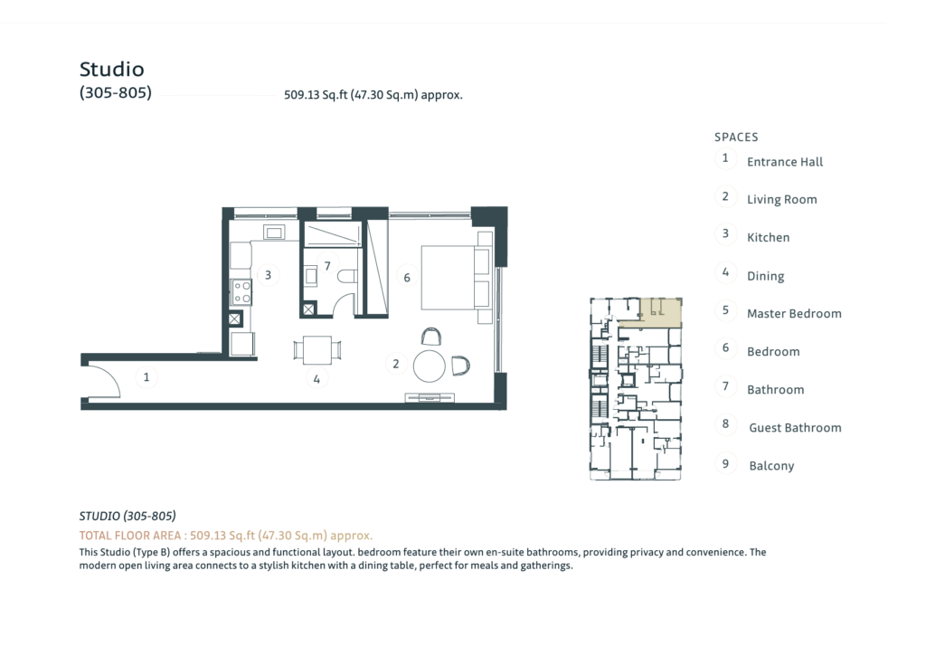 White Stone - Floorplans - Studio