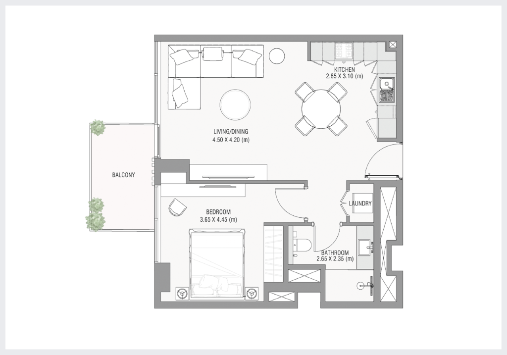 Ayamore Residence - Floorplans - 1 Bedroom Type A