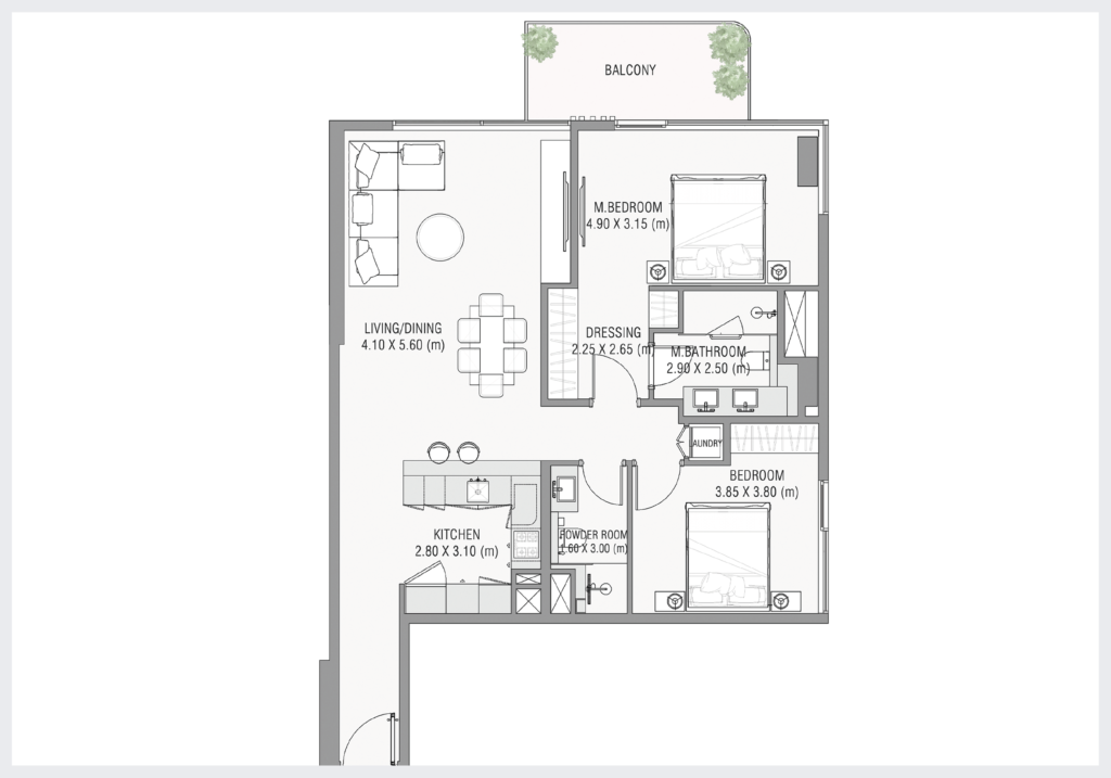 Ayamore Residence - Floorplans - 2 Bedroom Type B