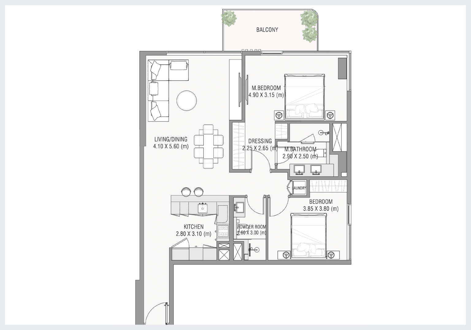 Ayamore Residence - Floorplans - 2 Bedroom Type B