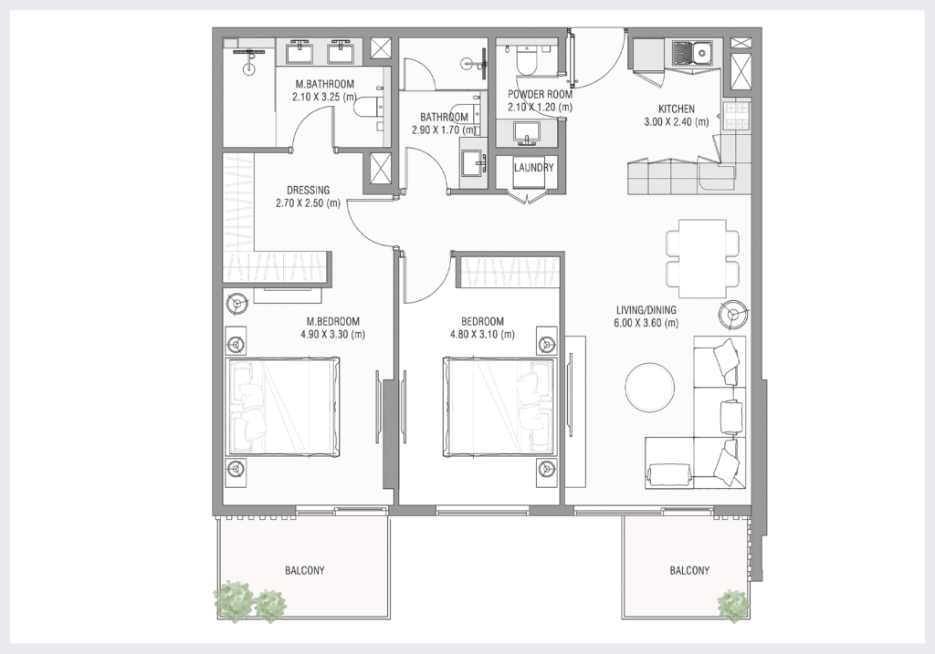 Ayamore Residence - Floorplans - 2 Bedroom Type C