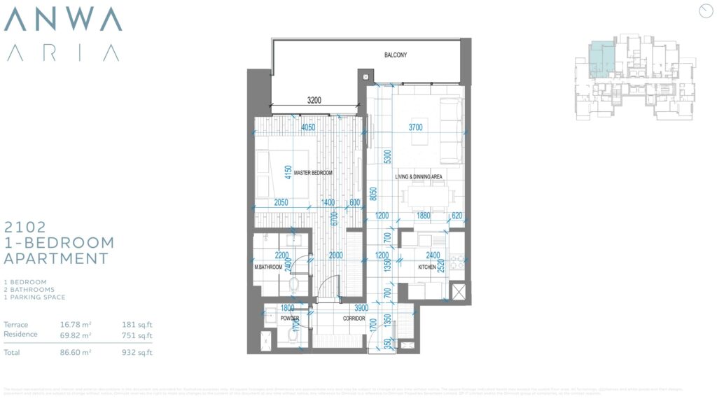 Anwa Aria - Floorplans - 1 Bedroom (1)