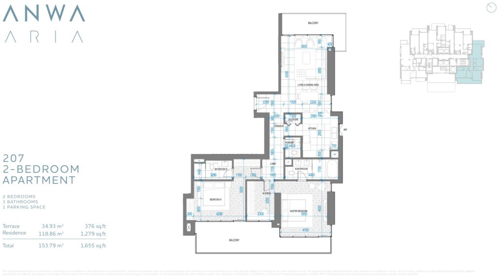 Anwa Aria - Floorplans - 2 Bedroom (3)