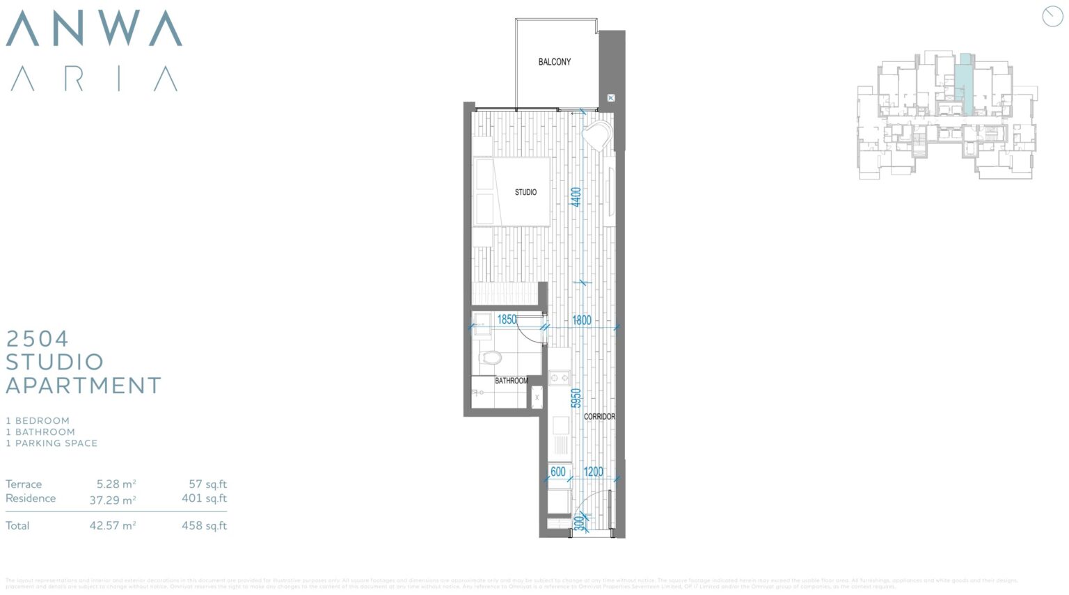 Anwa Aria - Floorplans - Studio (1)