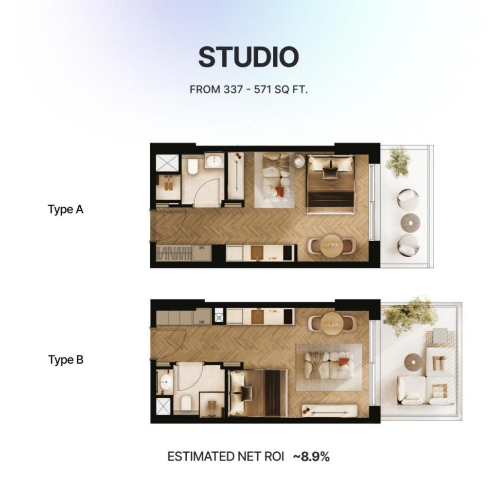 Arisha Terraces - Floorplans - Studio
