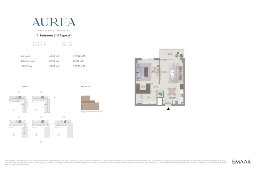 Aurea - Floorplans - 1 Bedroom Type A1