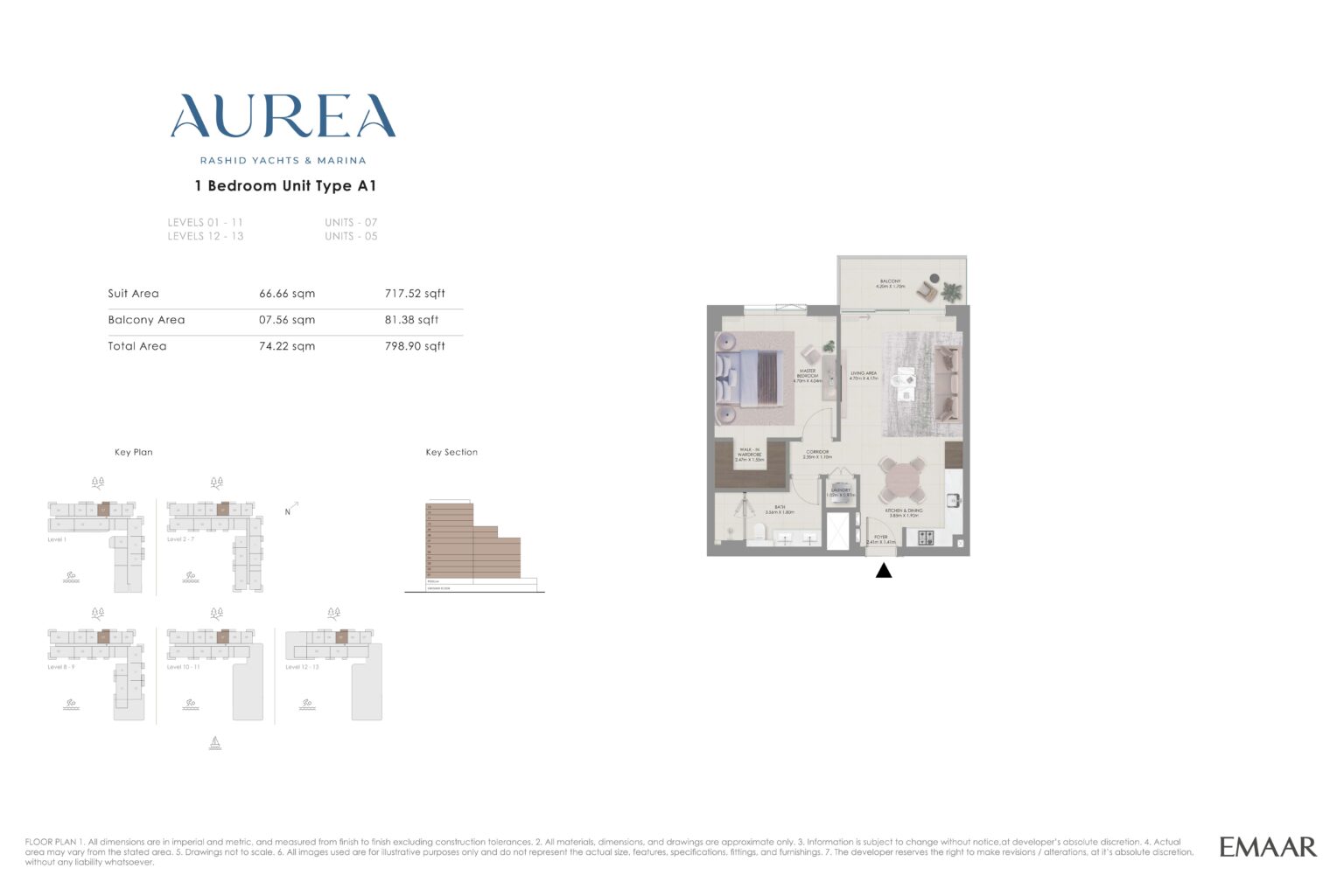 Aurea - Floorplans - 1 Bedroom Type A1