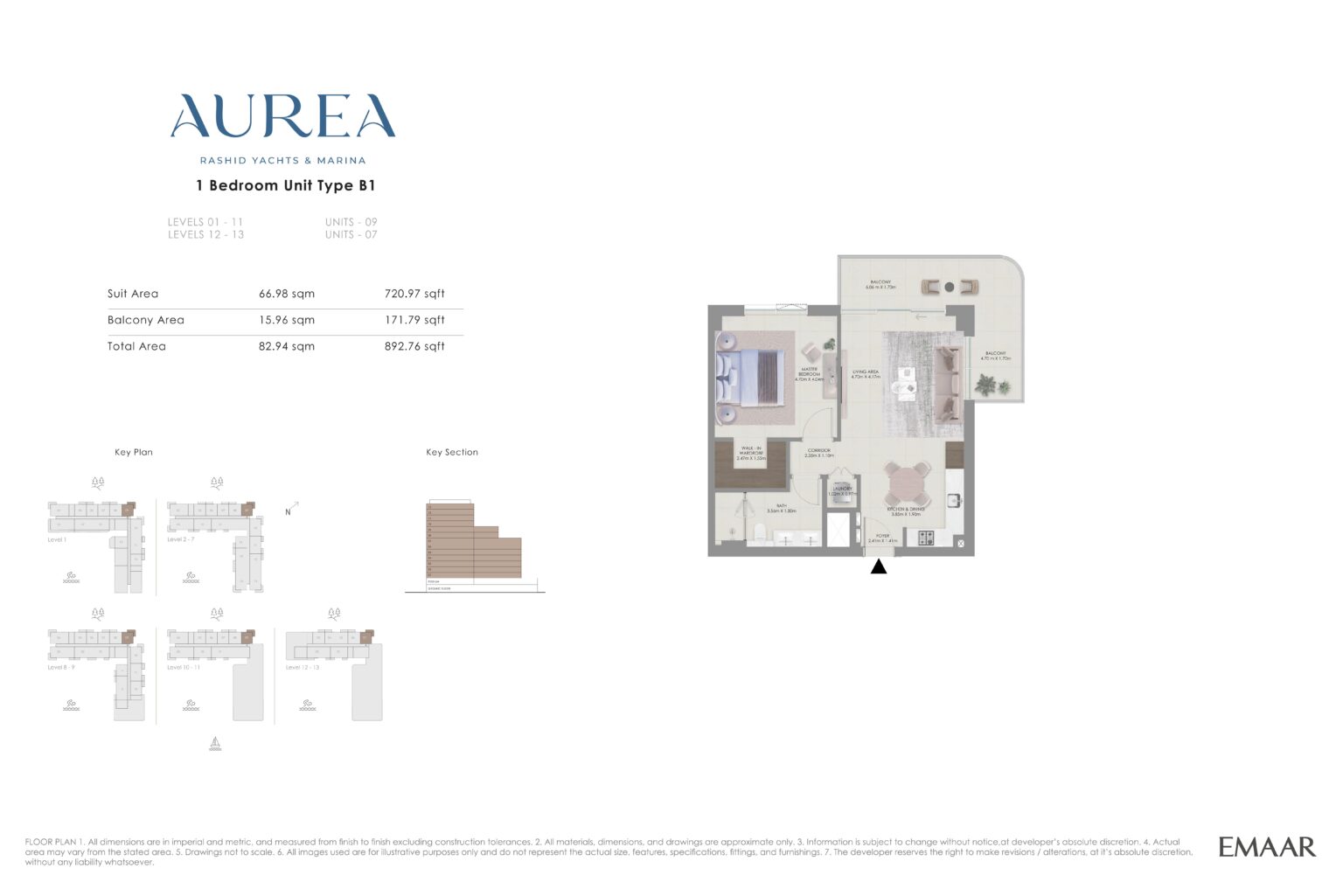 Aurea - Floorplans - 1 Bedroom Type B1