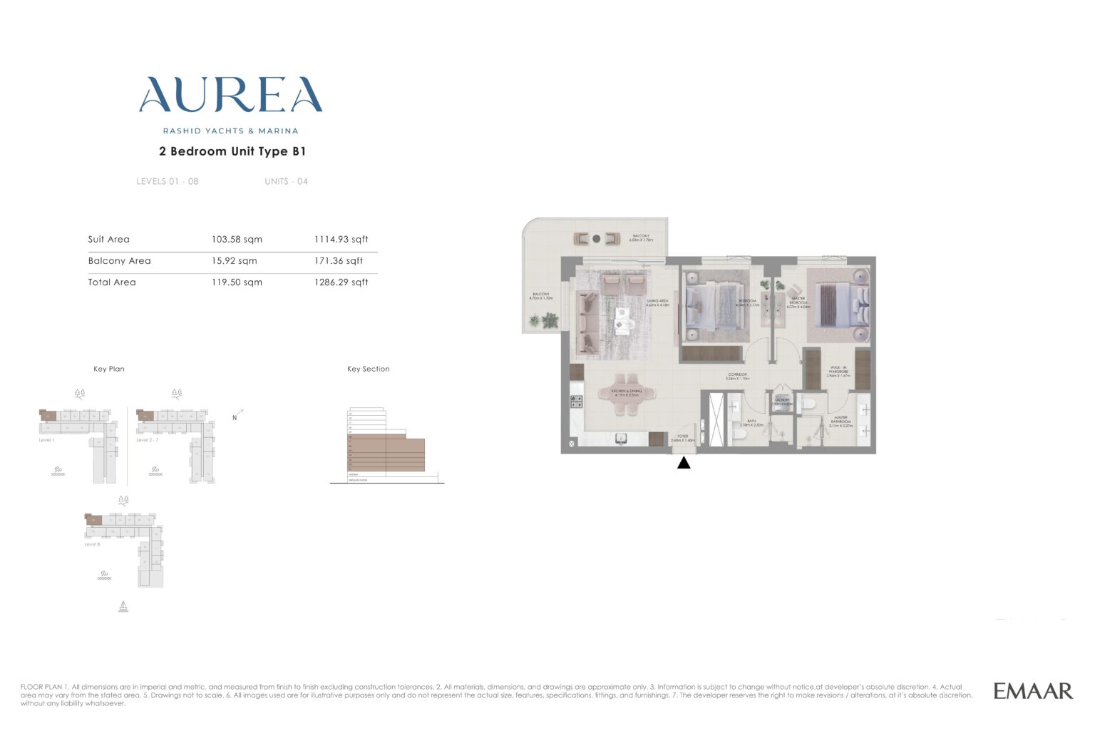 Aurea - Floorplans - 2 Bedroom Type B1