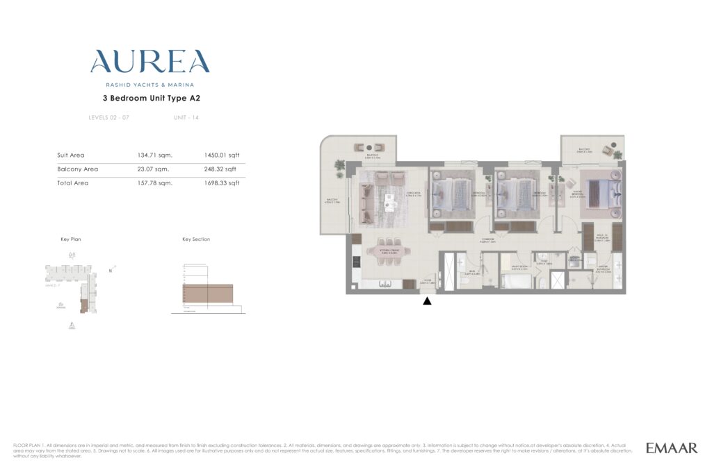 Aurea - Floorplans - 3 Bedroom Type A2