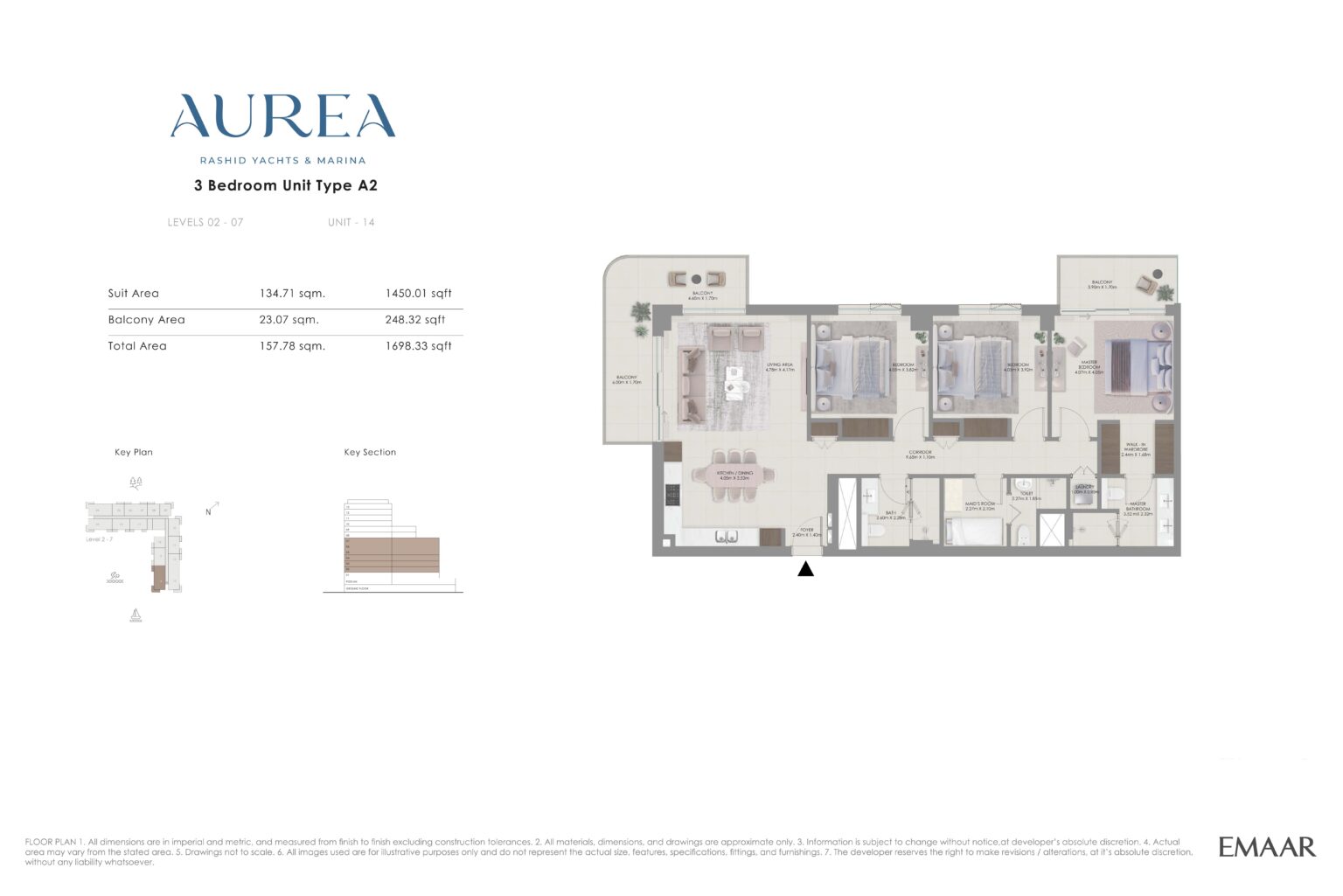 Aurea - Floorplans - 3 Bedroom Type A2