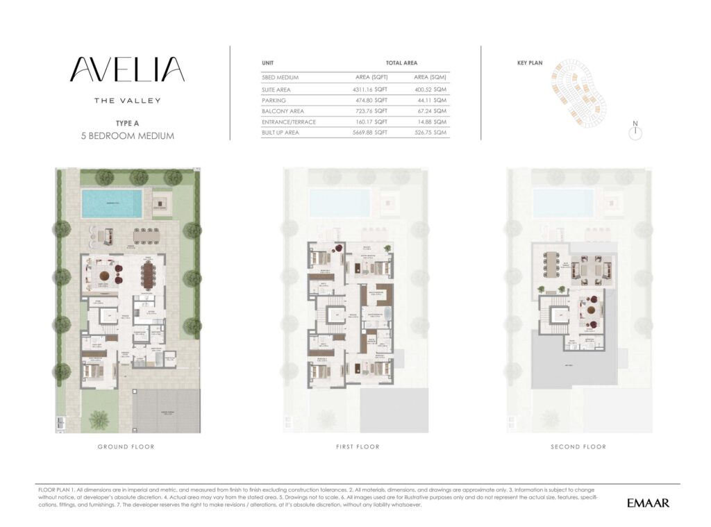 Avelia The Valley - Floorplans - 5 Bedroom Luxury Villa Type A