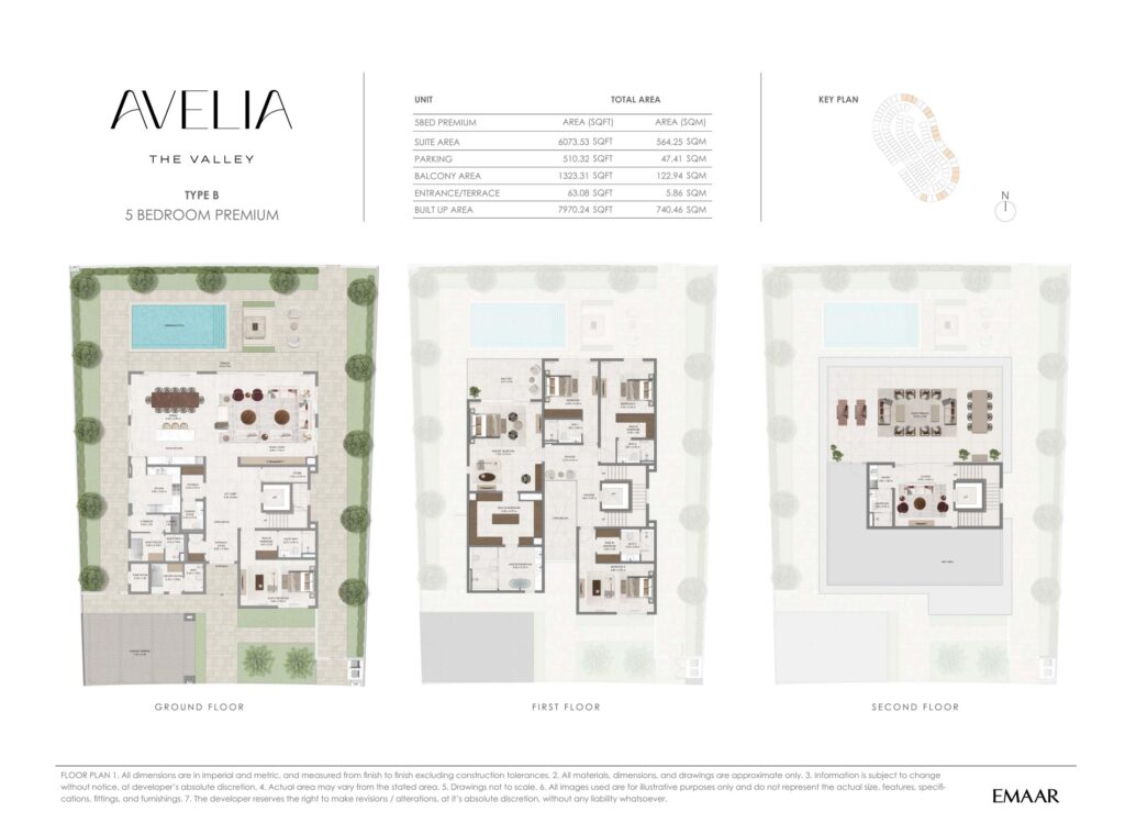 Avelia The Valley - Floorplans - 5 Bedroom Premium Villa Type B
