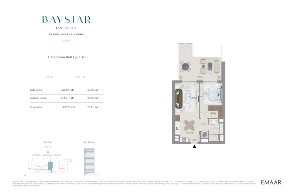 Baystar by Vida - Floorplans - 1 Bedroom Type A1