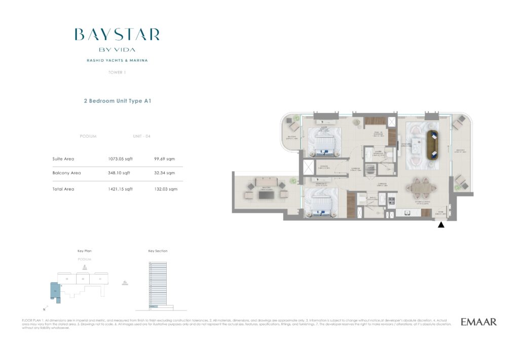 Baystar by Vida - Floorplans - 2 Bedroom Type A1