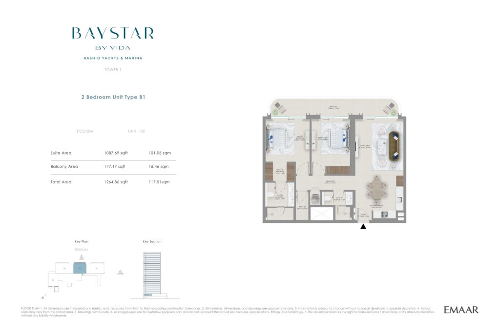 Baystar by Vida - Floorplans - 2 Bedroom Type B1