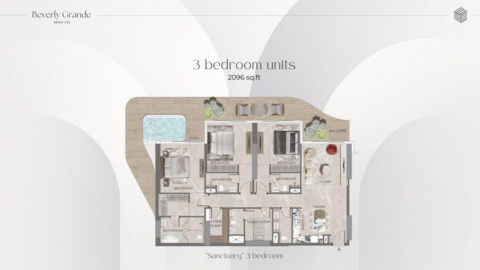 Beverly Grande - Floorplans - 3 Bedroom