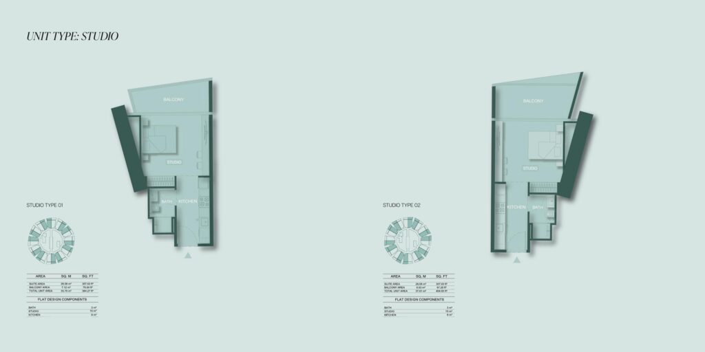 Binghatti Circle - Floorplans - Studio (1)