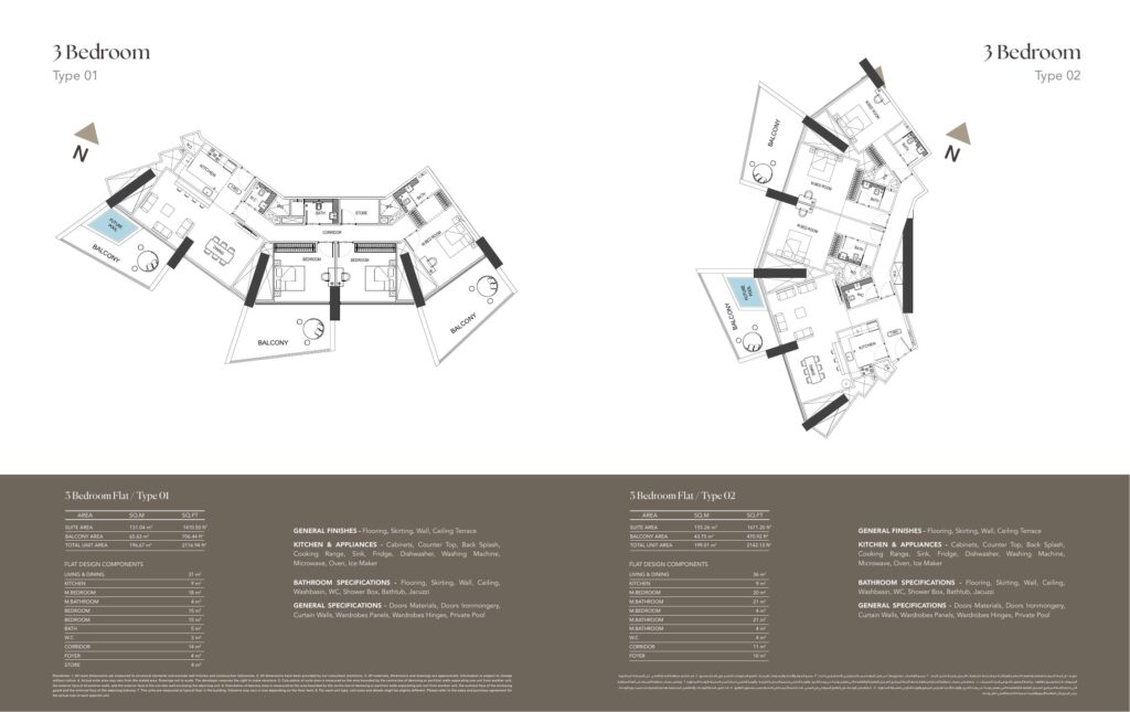 Binghatti Phantom - Floorplans - 3 Bedroom