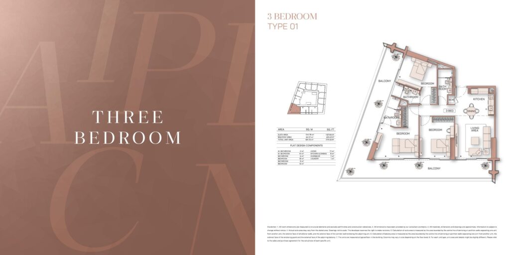 Binghatti Pinnacle - Floorplans - 3 Bedroom