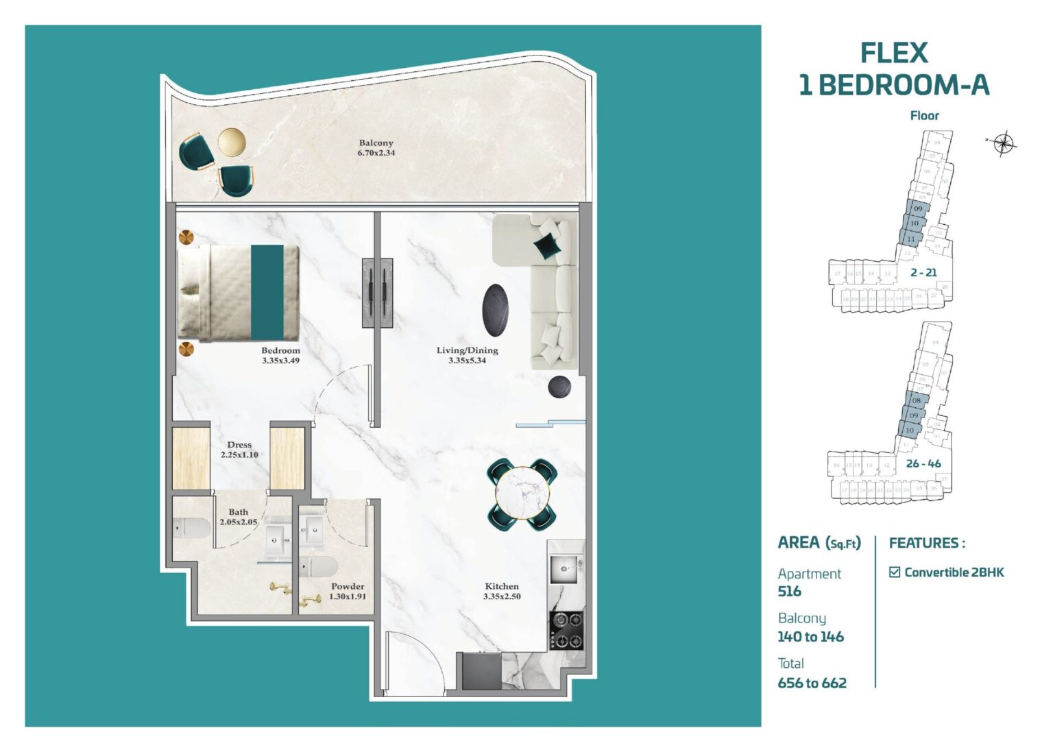 Breez by Danube - Floorplans - 1 Bedroom (1)