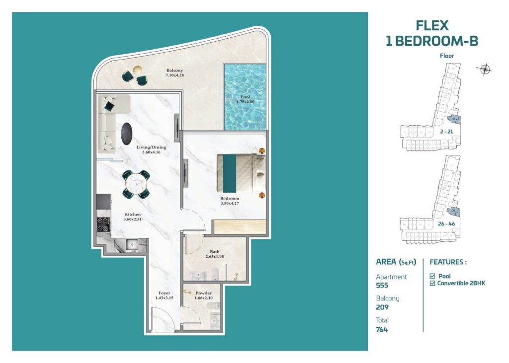 Breez by Danube - Floorplans - 1 Bedroom (2)