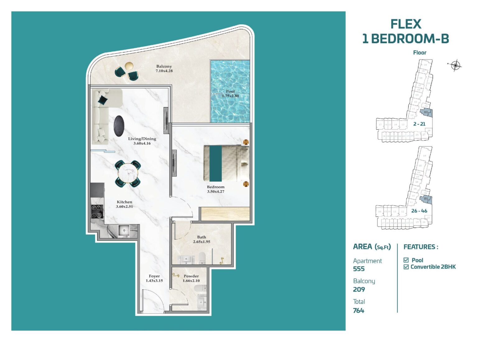 Breez by Danube - Floorplans - 1 Bedroom (2)
