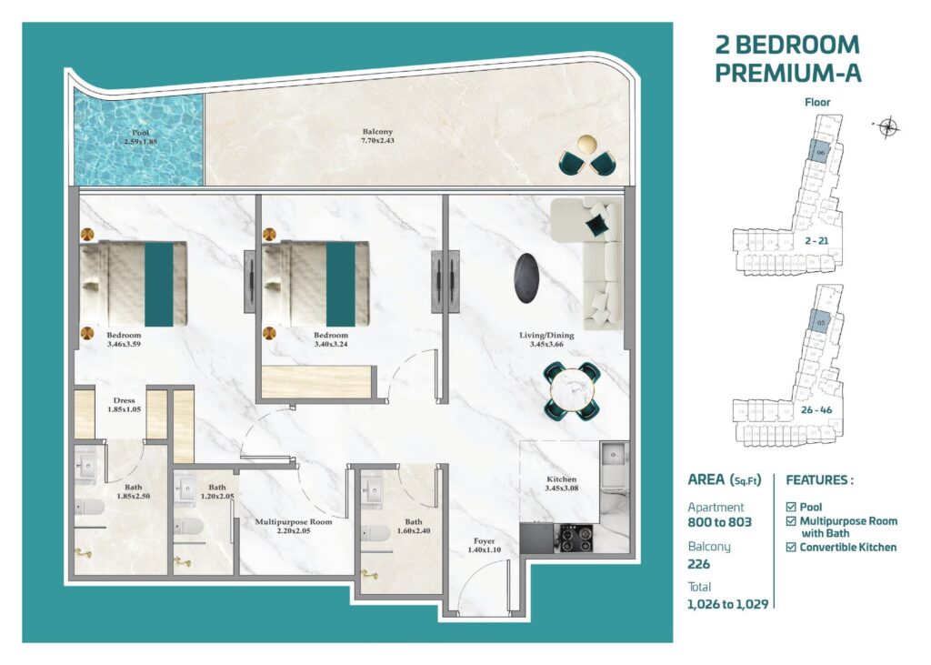 Breez by Danube - Floorplans - 2 Bedroom (1)