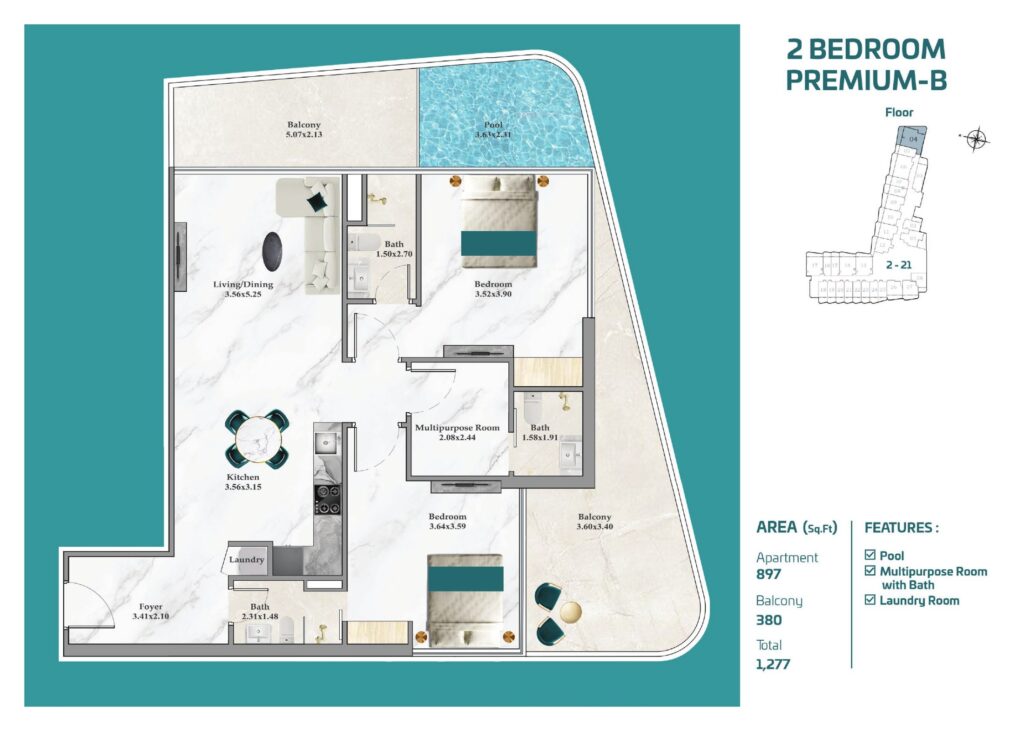 Breez by Danube - Floorplans - 2 Bedroom (2)