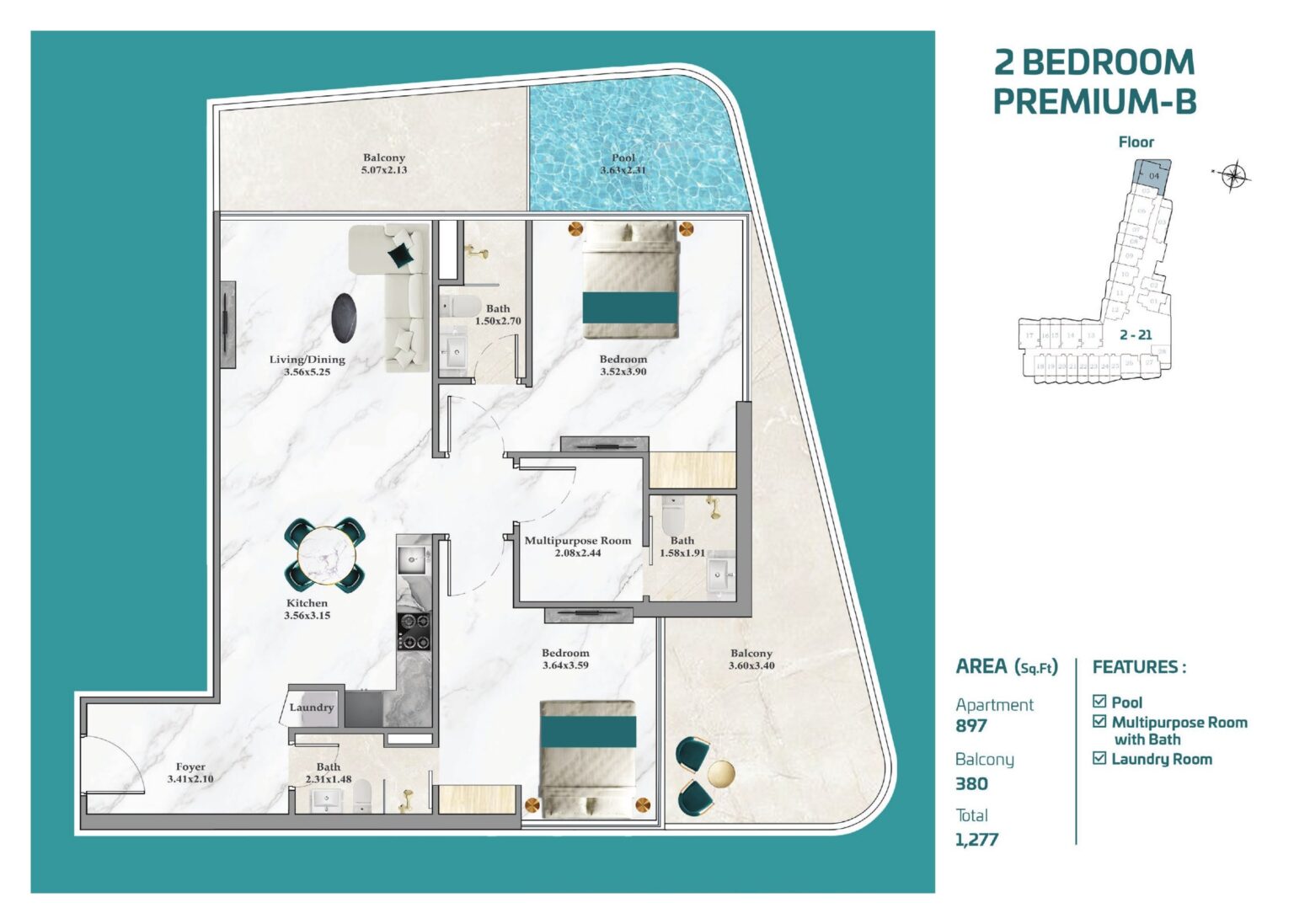 Breez by Danube - Floorplans - 2 Bedroom (2)